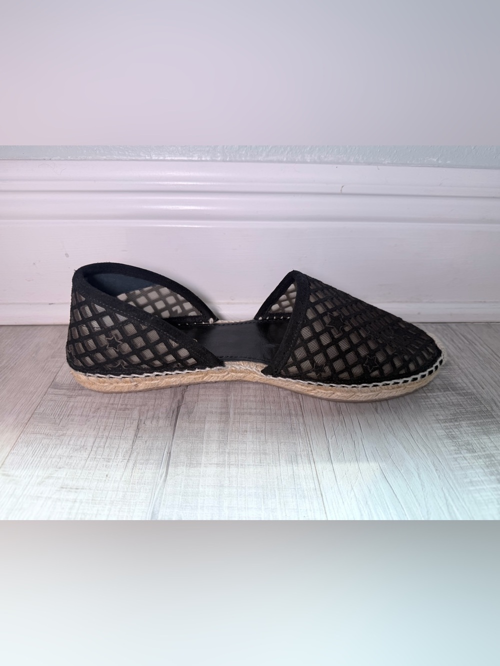 Jimmy Choo Dreya Star Mesh Espadrille Flats Black D’Orsay EU 41 - Picture 5 of 10